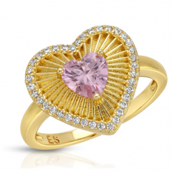 Elizabeth Stone Lovestruck Ring - Pink CZ