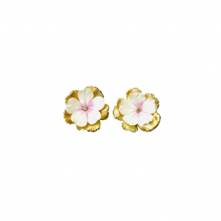 The Pink Reef Hand Painted Formed Floral Stud Earrings