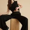 Bella Dahl Sustainable High Waist Flowy Pant In Black