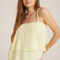 Bella Dahl Sustainable Scrunchy Strap Tank In Yellow