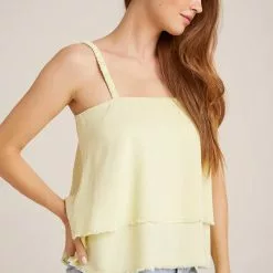 Bella Dahl Sustainable Scrunchy Strap Tank In Yellow
