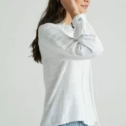 Bella Dahl Sustainable Ruffle Neck Raglan Pullover