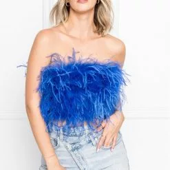 Lamarque Zaina Feather Top In Cobalt New
