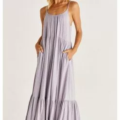 Z Supply New Lido Slub Midi Dress - Lavender Ash