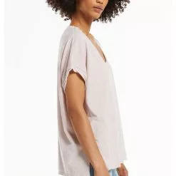 Nation LTD Farren Slub Tee In Lavender Haze Sustainable