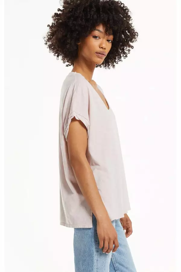 Nation LTD Farren Slub Tee In Lavender Haze Sustainable 2 Nation LTD Farren Slub Tee In Lavender Haze Sustainable