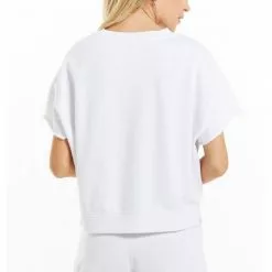 Nation LTD Sustainable Adah Fleece Short Sleeve Top In White