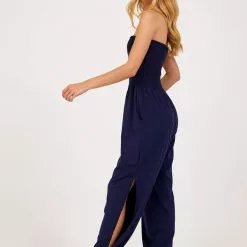 Bobi New Smocked Tie Jumpsuit