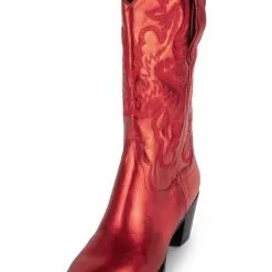 Jeffrey Campbell New Dagget Boot In Red Metallic