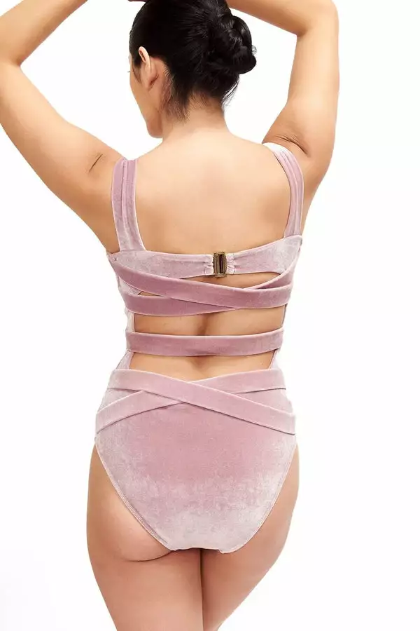 Sauipe Donatella One Piece In Blush Velvet 2 Sauipe Donatella One Piece In Blush Velvet