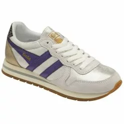 Gola New Dayton Sneaker In White/Purple/Grey