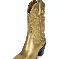 Jeffrey Campbell Rancher Boot In Metallic Gold