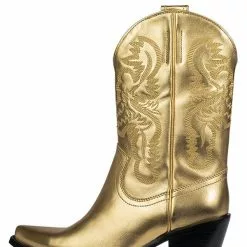 Jeffrey Campbell Rancher Boot In Metallic Gold
