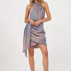 Saylor Loni Marrakech Pleated Sequin Mini Dress