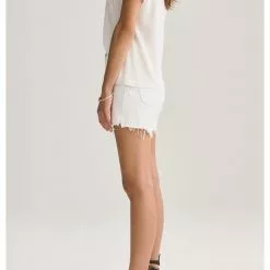 AGOLDE Sustainable Parker Vintage Cut Off Shorts In Tissue