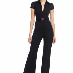 Amanda Uprichard New Walker Jumpsuit In Black