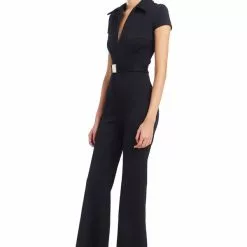 Amanda Uprichard New Walker Jumpsuit In Black